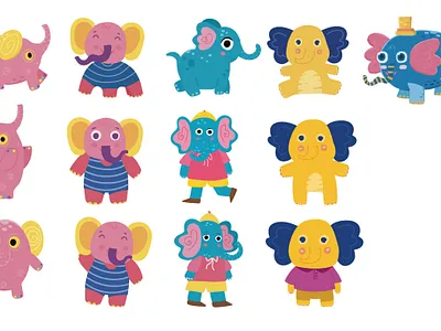 Elephants Mascot art character design elephants mascot