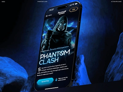 Phantom Clash: GameFi Crypto P2E Platform 3d design blockchain app blockchain game crypto exchange crypto game cryptocurrency etherium game design game interface game ui gamefi gaming memecoin mobile app mobile app design mobile landing page mobile website product design token web3 design