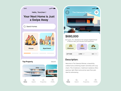 Real Estate Finder AI App apps landing page ui ux web design