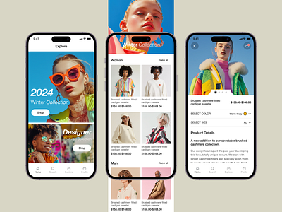 Fashion Ecommerce App app design e commerce graphic designer ios landing page mobile ui ux web design