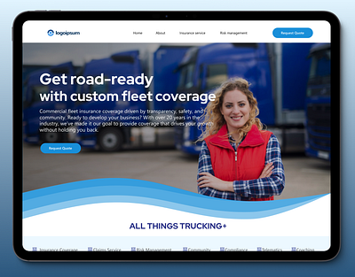 Fleet Insurance Website Design design graphic design landing page design ui ux web design website design