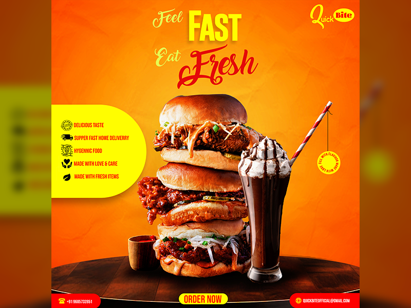 Social Media Ad Post Design for Fast Food Brand ad design ad post adobe photoshop advertisement food poster design food sales post graphic design photo manipulation social media ad design social media design social media post social media post design
