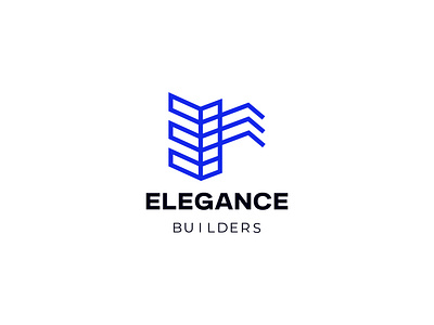 Elegance Builders Modern Logo 3d branding design gfxmasum graphic design icon illustration logo typography ui ux vector