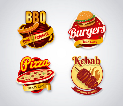 Taste Temptations: Iconic Food Logo Collection bbq burgerlovers creativedesign dribbble foodbranding foodlogo graphicdesign kebablove logodesign pizzadelivery