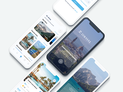 iTRAVEL "Discover your next adventure– book your dream trip NOW. app design presentation ui ui ux design web design