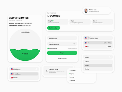 Green components components green investing ui uiux design ux