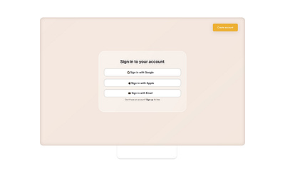 sign in form account log in onboarding sign in