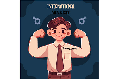 International Men's Day Illustration awareness campaign celebration dad day decoration elements event face father health holiday honor male men mustache papa parent positive unity