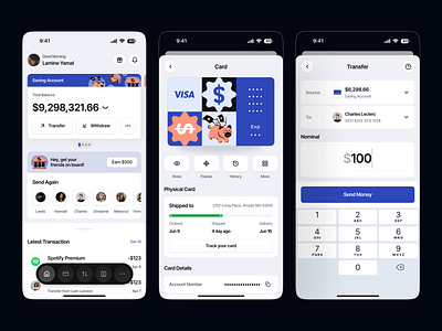 Delacoure - Mobile Banking App app bank banking card cash credit digital finance fintech income loan mobile money payment send transaction transfer ui wallet withdraw