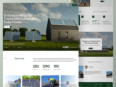 Sunify - Solar Panel Landing Page design eco energy ecofriendly electricity energy environment green energy landing page nature renewable solar panel solar power solution spark pixel sustainable technology ui ux web design website