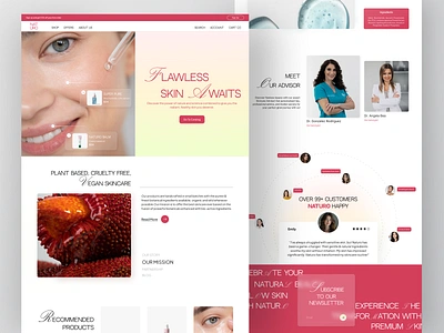 Naturo Beauty Care | Landing Page art beauty care beauty product brand design branding card clean ecommerce ecommerce website graphic design landing page logo shop shopify skincare store ui web design web flow website