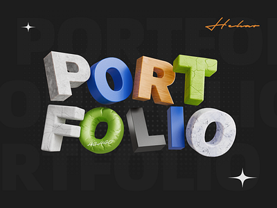 Portfolio cover style 3d branding graphic design logo ui