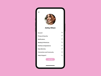 User Settings - Daily UI #7 book branding dailyui design figma graphic design illustration mobileapp settings ui uichallenge userexperience usersettings ux