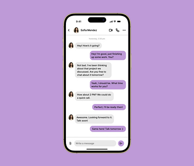 Direct Message - Daily UI #13 branding chat dailyui design directmessage figma graphic design illustration logo messenger mobileapp purple ui ux vector