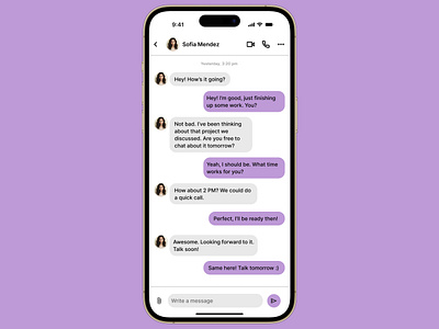 Direct Message - Daily UI #13 branding chat dailyui design directmessage figma graphic design illustration logo messenger mobileapp purple ui ux vector