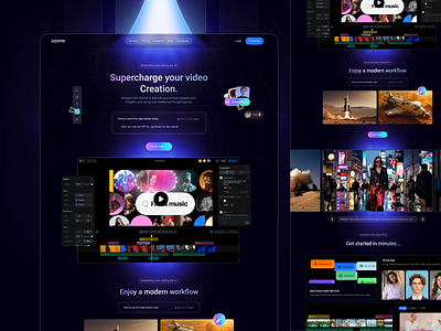 Ozone AI’s Landing Page Exploration v2 ai ai app ai assistant ai consultant ai technology artificial intelligence chat bot generator gradient hilf al hilf al digital interface layout minimal trending ui ux video ai video generator visual