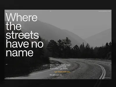 NOV/24-Where the streets have no name art direction design designer digital digitaldesign home page landing landingpage layout ui ui designer uidesign uidesigner uiux visiualdesigner visual designer visualdesign web designer webdesigner