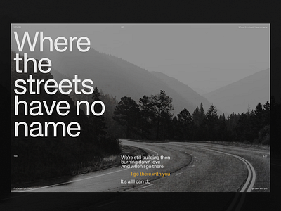 NOV/24-Where the streets have no name art direction design designer digital digitaldesign home page landing landingpage layout ui ui designer uidesign uidesigner uiux visiualdesigner visual designer visualdesign web designer webdesigner