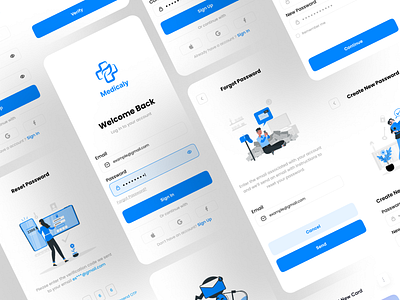 Medicaly - Medical App Registration Page doctor appointment booking app doctor booking app doctors appointment app medical appointment medical booking app medical mobile app ui ux