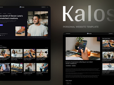 Kalos - Personal Website Template artist blog consultant creative designer developer freelancer influencer no code personal photographer portfolio streamer video vlogger webflow website writer youtuber