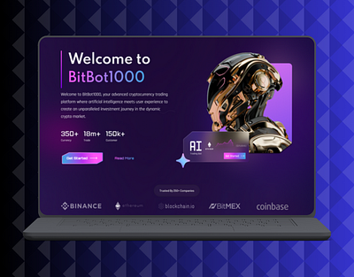 Bitbot1000: Modern Webflow Design crypto website design figma figma design figma landing page forex landing page forex website landing page motion graphics ui uiux ux webflow webflow landing page webflow website website