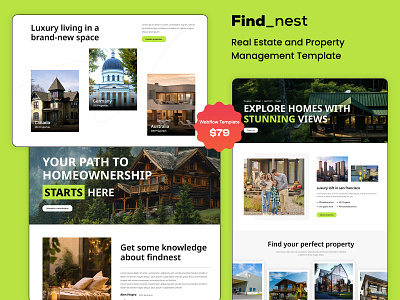 Findnest – Webflow Template for Real Estate uiux web design web development