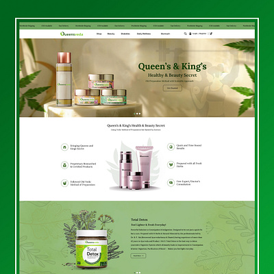 Queenveda Website 3d animation branding graphic design logo motion graphics ui