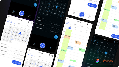 🗓️ Calendar app by econev app book branding calendar design econev evgheniiconev figma graphic design illustration ios lizzardlab logo ui ux vector