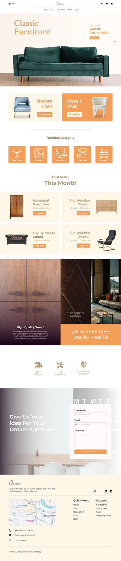 Website Furniture Design User Interface design graphic design ui ux