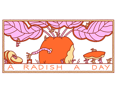 Radish character character illustration color flat food illustration line peachtober radish vegetable