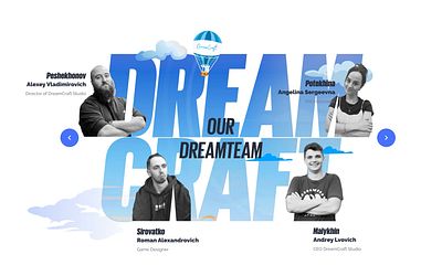 Dreamcraft Studio Team page animation motion graphics ui