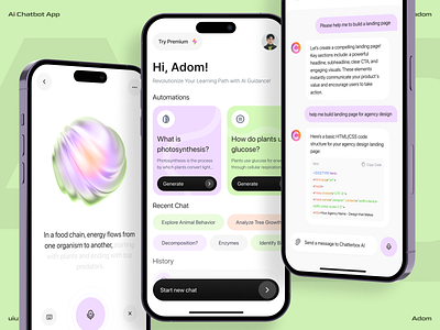AI Chatbot App ai app ai chatbot app app app design app ui artificial inteligent app chat chat app chatbot ui ux