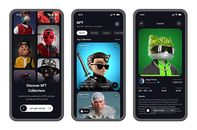 NFT mobile app ui