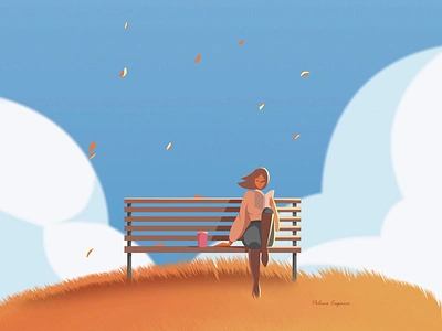 Autumn wind adobeillustrator after effects animation autumn colorful flat illustration illustrator motion design vectorart