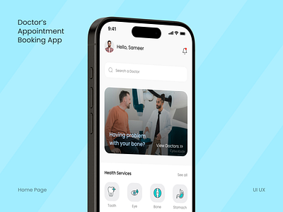 Doctor's appointment booking app app app design appointment book behance case study design doctor profile doctors app dribble home page hospital hospital list mobile screens ui uiux user experience user interface