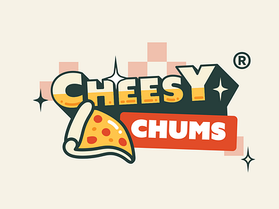 Cheesy Chums - Logo food truck branding cheesy chums damné graphic design graphique design graphisme logo logo food truck logo variation logotype packaging retro logo vintage logo