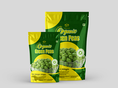 Organic green peas doypack / standup pouch packaging design branding design graphic design graphic designer packaging packaging design product product packaging