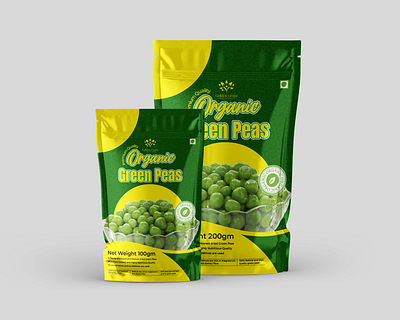 Organic green peas doypack / standup pouch packaging design branding design graphic design graphic designer packaging packaging design product product packaging