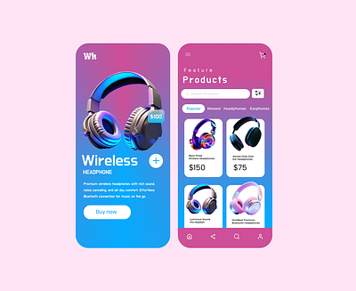 Headphone UI app design app design app developer app development app ui design figma figma design figma designer headphone ui design ui designer ui ux