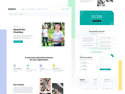 Mueshi - Homepage charity flat gromulski homepage responsive web design rwd ui ux