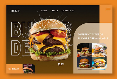 Burger hero banner for website banner burger fast food figma figma design figma designer figma website design landing page ui designer ui ux user interface website design