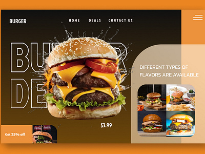 Burger hero banner for website banner burger fast food figma figma design figma designer figma website design landing page ui designer ui ux user interface website design