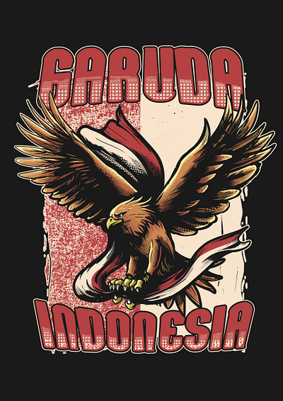 Garud Indonesia art artwork bird design falcon flag garuda graphic hawk illustration nationalism tee tees tshirt tshirtdesign