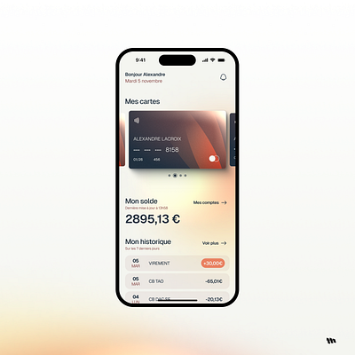 Financial mobile app exploration balance bank clean credit card exploration financial interface mobile transaction ui