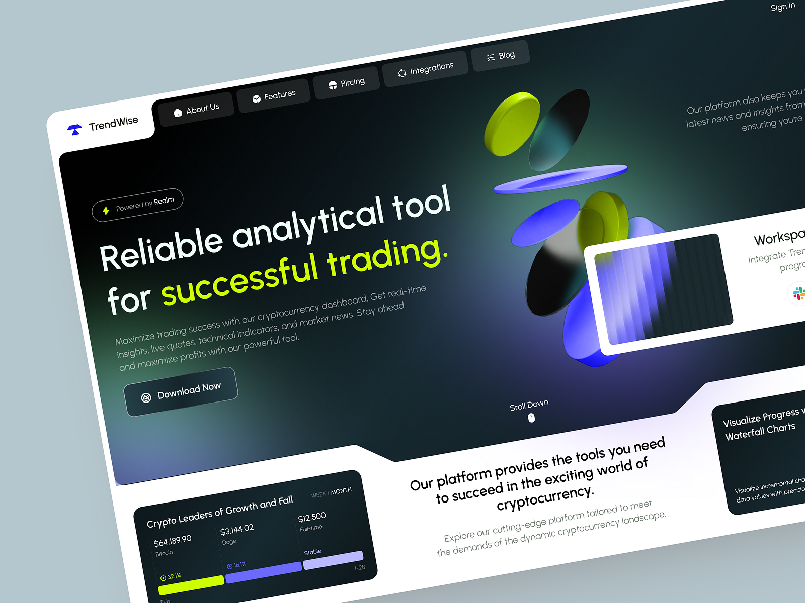 TrendWise - Web Design for Crypto by Arounda Product for Arounda on Dribbble