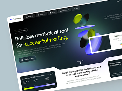 TrendWise - Web Design for Crypto blockchain crypto design interface nft p2p product service startup trading ui uiux ux web website