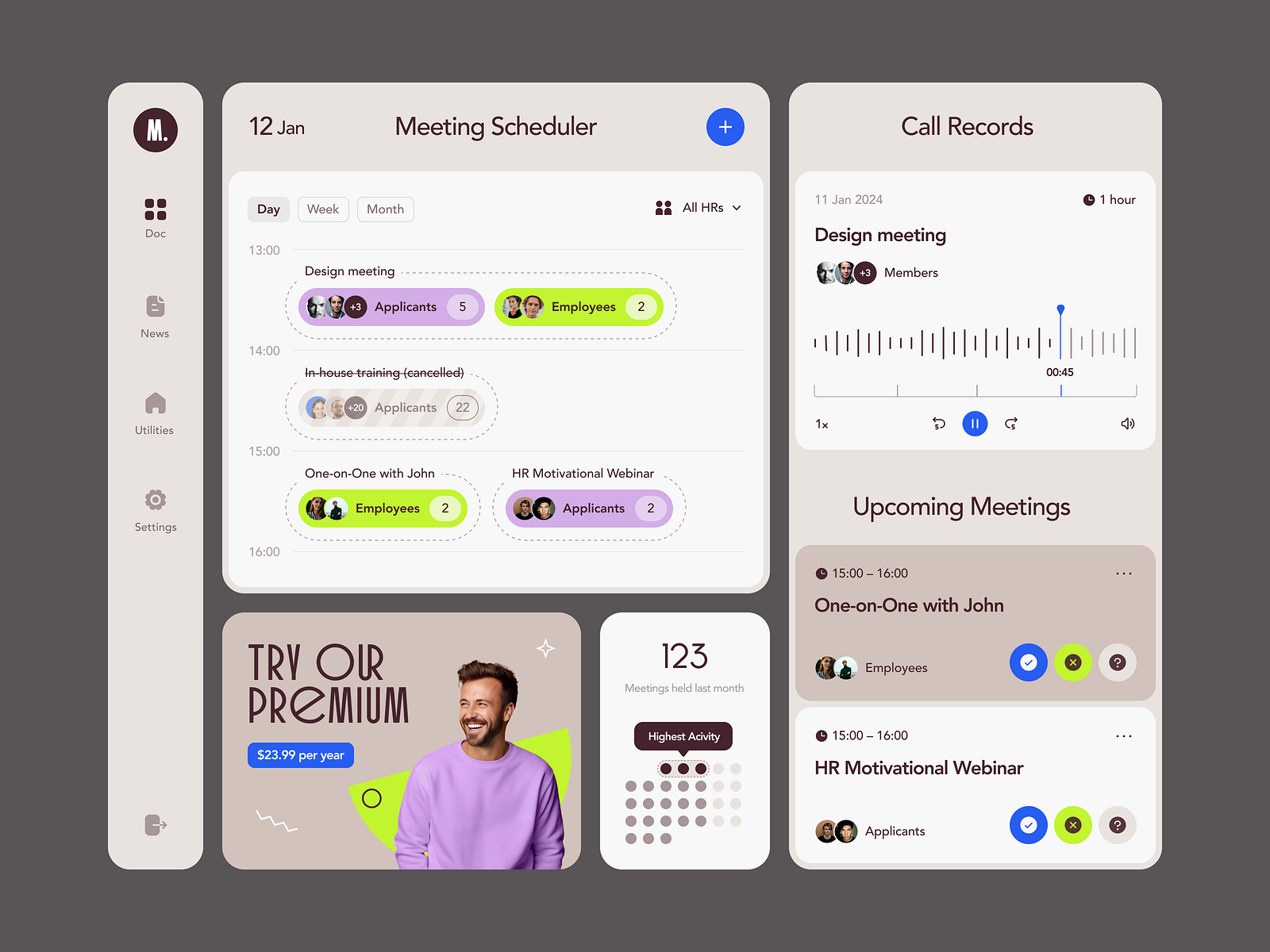 Dashboard for a HR Product Monly by Halo UI/UX for HALO LAB on Dribbble