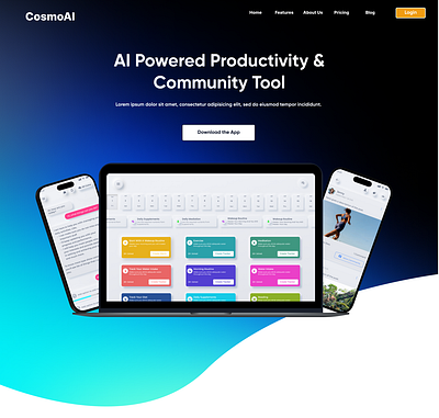 CosmoAI Website Design branding ui