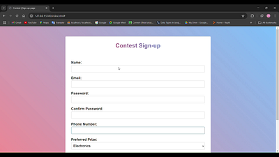 Daily UI Challenge #062 challenge contest form css dailyui day62 html page sign up page