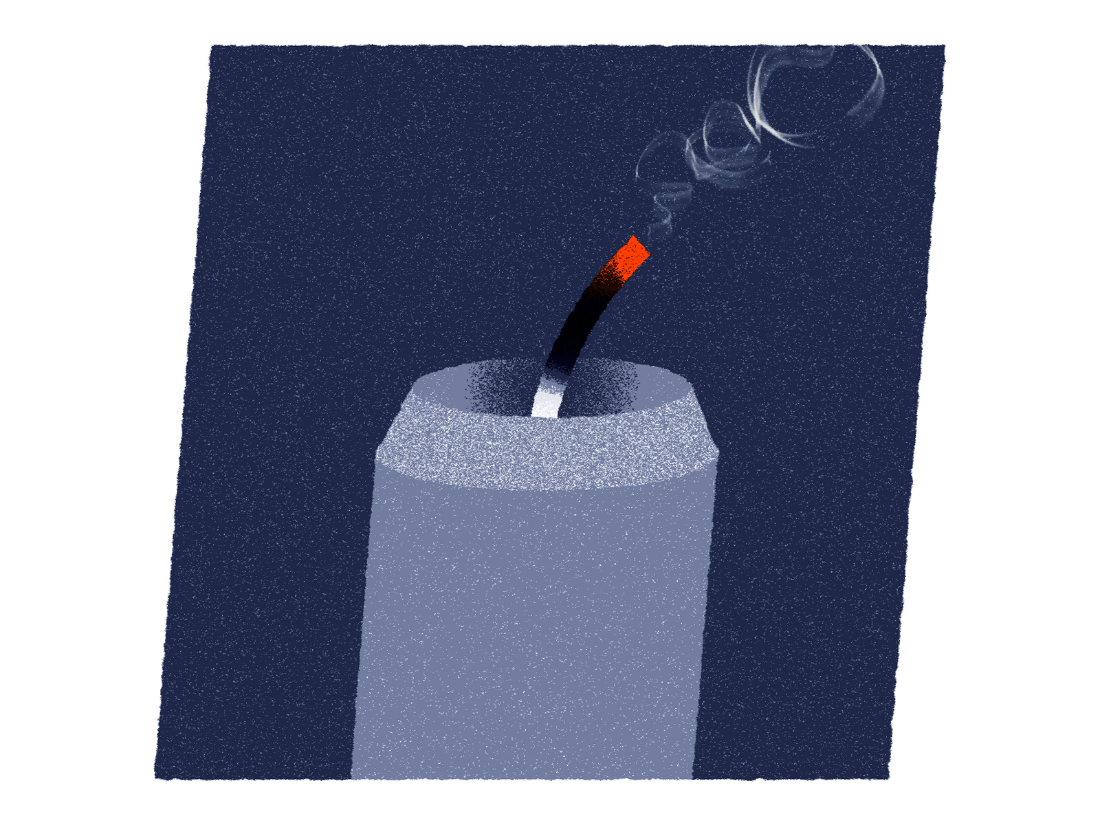 Extinguished candle illustration smoke